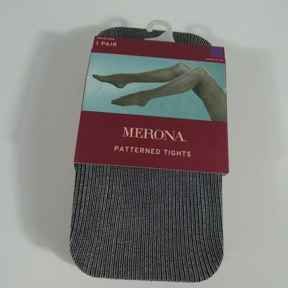 Merona Patterned Tights Black 1x-2x New 1 Pair - Picture 1 of 2